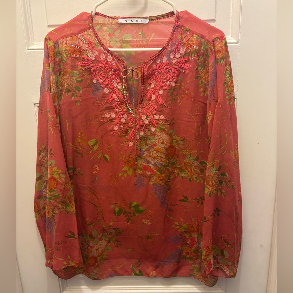 Cabi Silk Embroidered Tunic